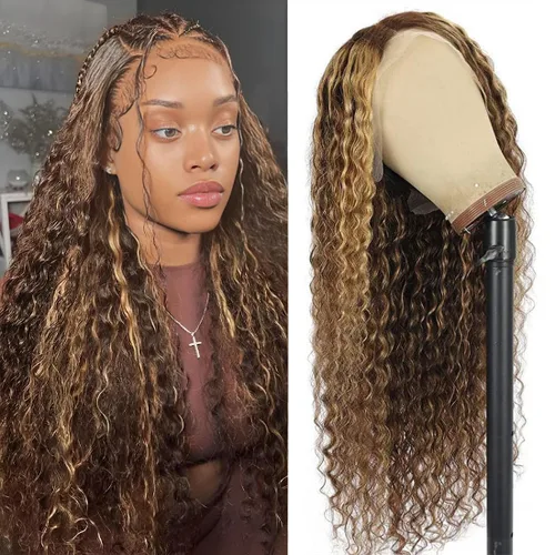 Miniatura 44 de Peluca de cabello humano con encaje frontal 99j borgoña ondulada profunda, 13x4, peluca frontal prearrancada, densidad del 180%, peluca rizada