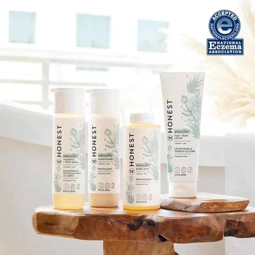 Miniatura 8 de The Honest Company Paquete sin fragancia para pieles sensibles Champú limpiador 2 en 1 + gel de baño y acondicionador sin silicona Derivado