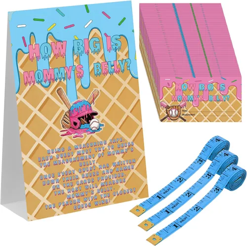 Miniatura 16 de Sinload Juego de 54 piezas de arco rosa para baby shower, coqueta rosa con lazo para medir el vientre, incluye el signo de vientre de mamá 50