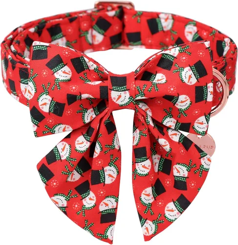 Miniatura 20 de Collar de Navidad para perro con pajarita, collar de Navidad para cachorros, hembras, machos, perros o gatos, collares con lazo con hebilla de metal