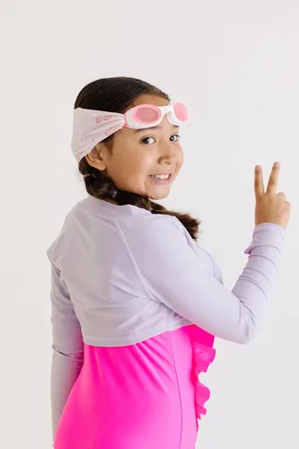 Miniatura 6 de Splash - Gafas de natación con correa de tela, colección Pink & Purples, divertidos, a la moda y cómodos, para adultos y niños