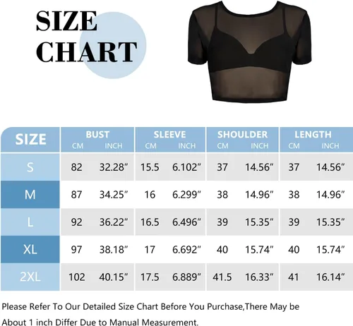 Miniatura 6 de Blusa de malla transparente para mujer, manga corta, manga larga, entallada, para discoteca