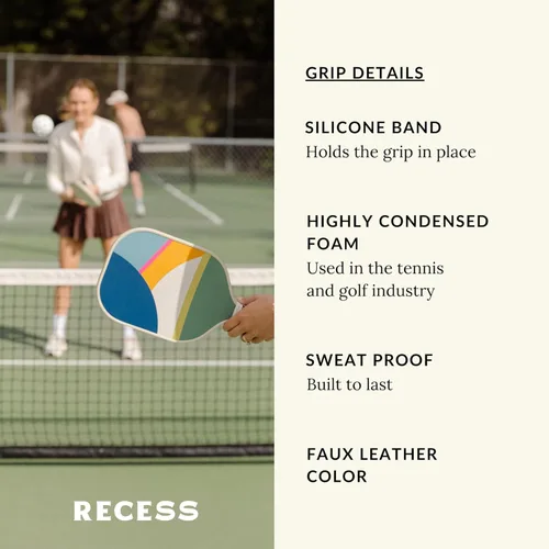Miniatura 4 de Recess Premium Pickleball Paddle - Superficie de fibra de vidrio fuerte y duradera, ligera, núcleo de panal y asas de agarre cómodas, torneo o juego