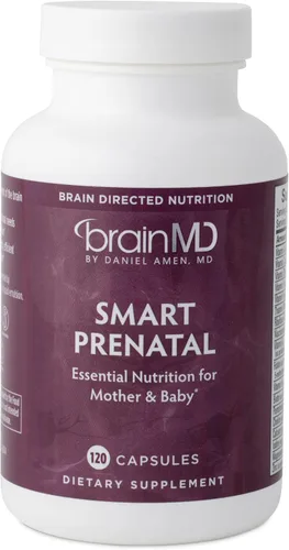 BRAINMD Dr Amen Smart Prenatal - 120 cápsulas - Multivitamínico para mamá y bebé, promueve el embarazo saludable y el crecimiento y el desarrollo en