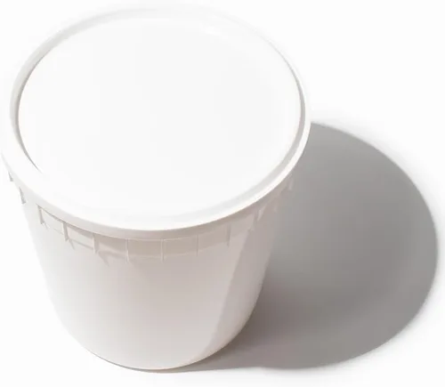 Miniatura 6 de Tapas de plástico para tina de helado de 10 unidades, color blanco, se adapta a tinas de 1.5, 2.5 y 3 galones Suministros de postre de UNIQ Frozen