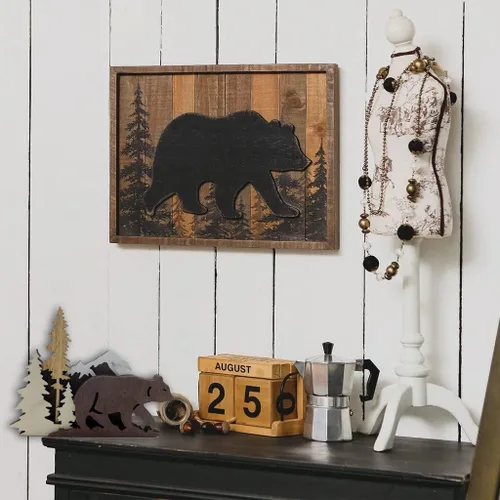 Miniatura 3 de Surakey Estatuas y figuras de madera, ciervos animales, osos, lobo, bosque, alce, decoración del hogar, siluetas de bosque multicapa y esculturas