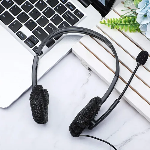 Miniatura 6 de BBTO 200 piezas desechables para audífonos, no tejidas, almohadillas sanitarias para la mayoría de auriculares en la oreja (S, 2.6 pulgadas, negro)