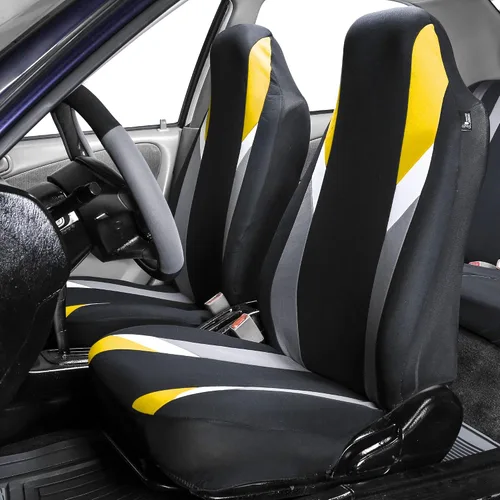 Miniatura 2 de FH Group Juego de fundas de tela para asiento delantero de automóvil para asientos de cubo, ajuste universal, compatible con bolsa de aire, fundas