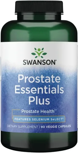Swanson Prostate Essentials Plus Suplemento herbario para hombres mayores de 40 años que buscan salud urinaria y de próstata (90 cápsulas vegetales)