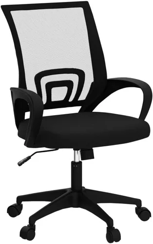 Miniatura 5 de Silla de malla para computadora, silla de oficina en casa, silla de escritorio ergonómica con soporte lumbar y reposabrazos, silla de trabajo Negro