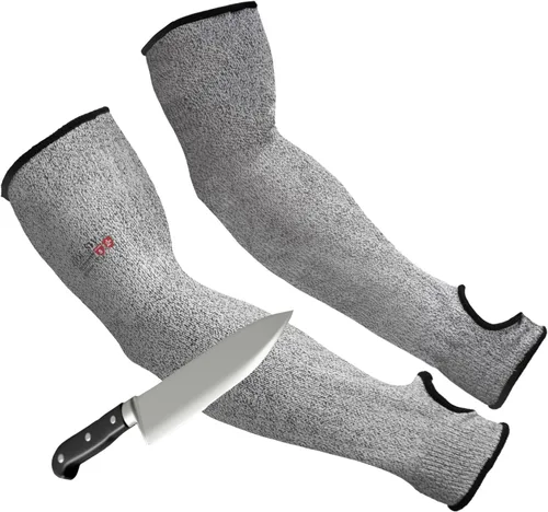 Miniatura 16 de Protectores de brazo para piel fina y moretones, mangas resistentes a cortes para hombres y mujeres, mangas de Kevlar, mangas de protección de nivel