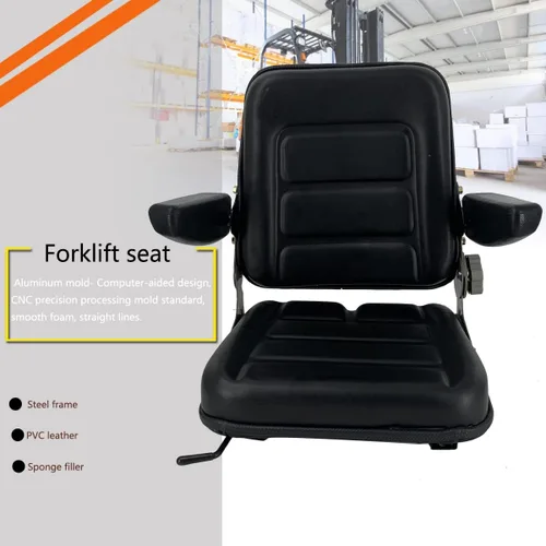 Miniatura 8 de Asiento universal de tractor de PVC, asiento de cortacésped ajustable, asiento plegable que incluye reposabrazos e interruptor de asiento, 15.4 x 15