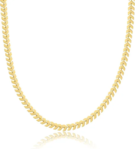 Miniatura 6 de Gargantilla satélite chapada en oro de 14 quilates, cadena de 3 cuentas azules, collar de cadena brillante con corazones abiertos, cadena