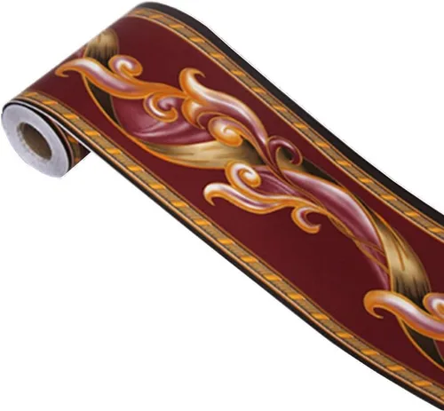 PVC autoadhesivo vintage papel pintado borde rollo cubierta pared frontera baño cocina azulejos decoración 4 pulgadas x 29.5 pies (B3204)