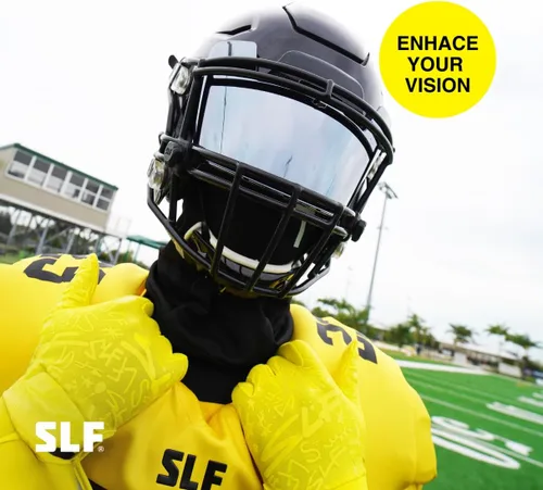 Miniatura 2 de SLEEFS Visera de fútbol transparente para casco - Visera de fútbol profesional - Protector facial y ocular - Compatible con cascos juveniles