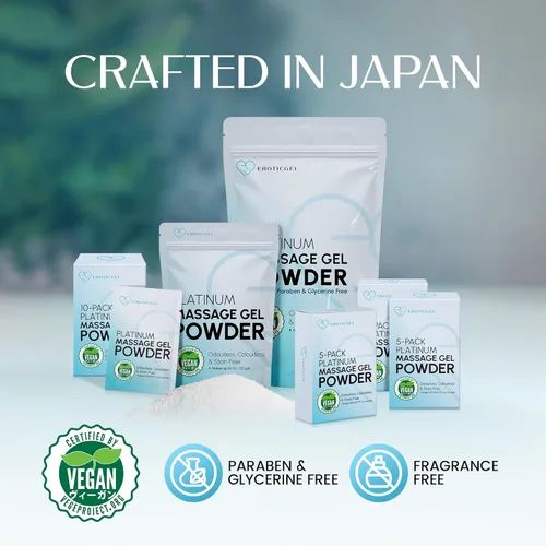 Miniatura 6 de Gel de masaje en polvo prémium (paquete de 2) Bolsa de viaje de 0.18 oz que hace 16.9 fl oz/16.9 fl oz Fabricado en Japón Sin parabenos ni
