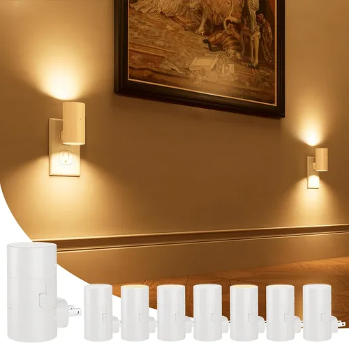 Miniatura 15 de NIORSUN Luces nocturnas enchufables en la pared, regulables con 3 modos de color y sensor de encendido y apagado automático, lámpara nocturna Blanco