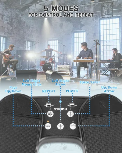 Miniatura 3 de Pedal inalámbrico para pasar páginas para iPad, STRICH - Pedal recargable para pasar páginas de música, pedal silencioso USB para tabletas