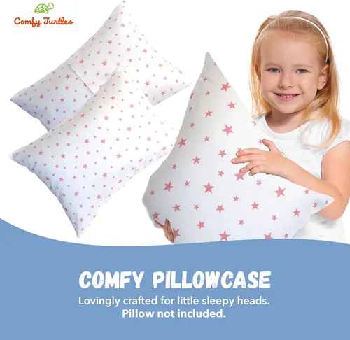 Miniatura 6 de Funda de almohada de algodón para niños pequeños de 13 x 18 pulgadas, diseño de estrella, funda de almohada de viaje blanca, funda de almohada