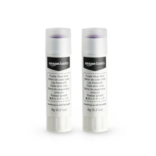 Miniatura 8 de Amazon Basics Pegamento escolar lavable morado, se seca transparente, barra de 0.24 onzas, paquete de 30