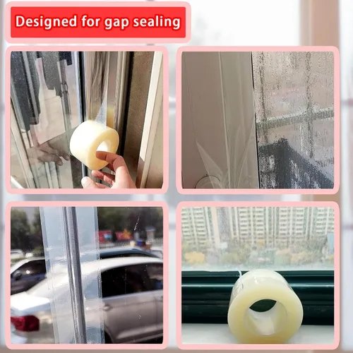Miniatura 3 de Cinta transparente para sellado de ventanas Birllaid, 5 cm x 21 metros (69 pies), cinta adhesiva para sellado de aire acondicionado de ventana, sin