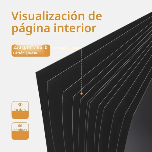 Miniatura 8 de Vienrose Kit de álbum de fotos de bricolaje con bolígrafos, cintas y calcomanías, 60 páginas, tapa dura de 8.5 x 11 pulgadas, 3 anillos, papel negro