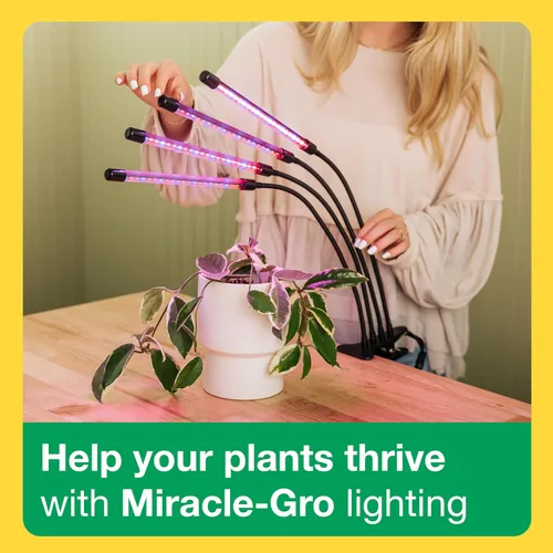 Miniatura 7 de Miracle-Gro Luz LED de cultivo para plantas de interior de 4 cabezales, luz de espectro seleccionable con temporizador y modos de regulación