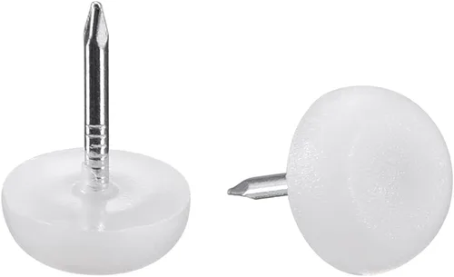 uxcell Pies de muebles para uñas de plástico deslizante, almohadillas protectoras para patas de mesa, 0.472 in de diámetro, color blanco, 60 unidades