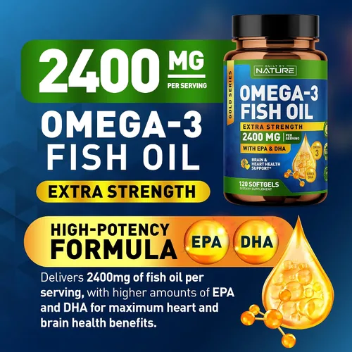 Miniatura 2 de Built by Nature Geles suaves de aceite de pescado Omega 3 - 2400 mg de aceite de pescado, 1440 mg de Omega 3, 864 mg de EPA, 576 mg de DHA