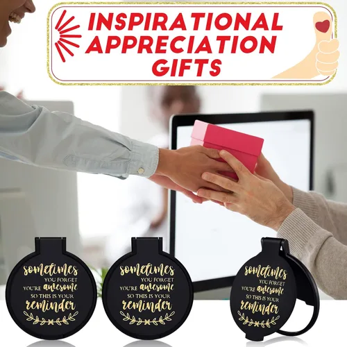 Miniatura 5 de Weysat 48 piezas de espejos pequeños y compactos inspiradores, regalos a granel, eres un regalo impresionante para mujeres, empleadas, compañeras