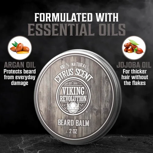 Miniatura 4 de Viking Revolution - Kit definitivo para barba - Kit de aseo para barba con cepillo para barba, peine para barba, bálsamo para barba, aceite