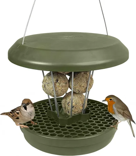 Miniatura 23 de SWISSINNO Comedero para pájaros – Comedero colgante para pájaros sin desorden para exteriores – Smart Birds Davos a prueba de derrames, cardenales