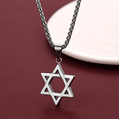 Miniatura 8 de FaithHeart Magen David - Collar con colgante de estrella de David de acero inoxidable joyería judía para mujeres y hombres el sello de Salomón