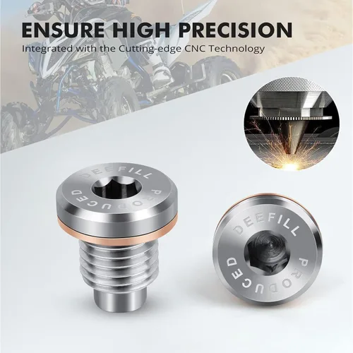 Miniatura 3 de Tapón de drenaje de aceite de cárter magnético de acero inoxidable con arandela de cobre para CR250 CR480, Polaris RZR Sportsman Ranger Scrambler