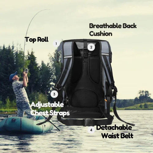 Miniatura 3 de Mochila impermeable con tapa enrollable para kayak, bolsa seca flotante para actividades al aire libre, navegación, vela, canotaje, rafting, pesca