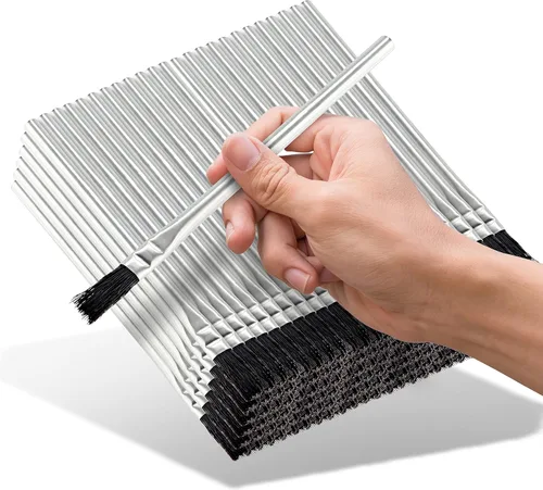 Miniatura 5 de Ram-Pro Cepillos de cerdas de crin de estaño/metal, para hogar, escuela, tienda, garage, Plateado