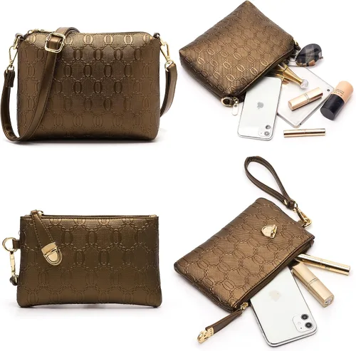 Miniatura 13 de Bolsos de mano de moda para mujer, bolsa de hombro, asa superior, bolsa de mano, juego de 4 piezas