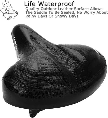 Miniatura 5 de DAWAY C40 Asiento de bicicleta ultra cómodo de gran tamaño, acolchado de espuma viscoelástica, asiento de bicicleta extra ancho, cojín ergonómico