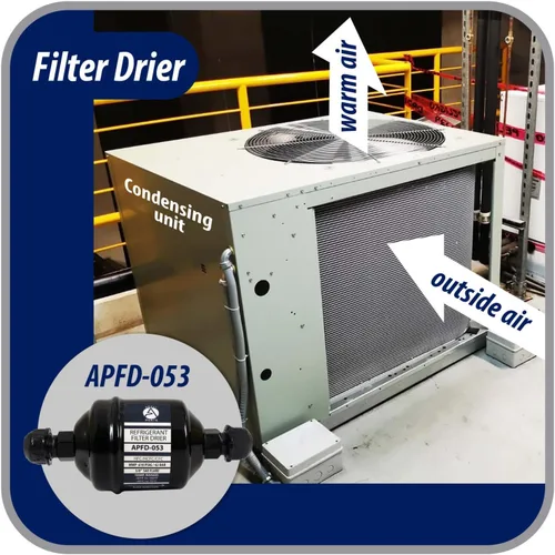 Miniatura 8 de Appli Parts APFD-053 3/8 pulg. Filtro Secador de Línea Líquida Refrigerante AC para Refrigeración HVAC 053 Conexión SAE Flare universal
