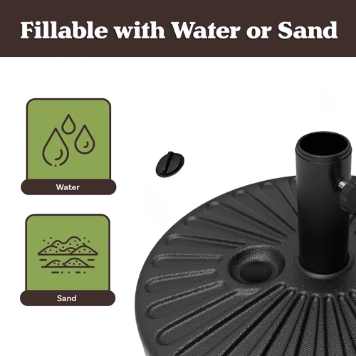 Miniatura 3 de Pure Garden - Soporte para paraguas – Base de sombrilla independiente rellenable de 50 libras – Llena de arena para uso al aire libre en cubiertas
