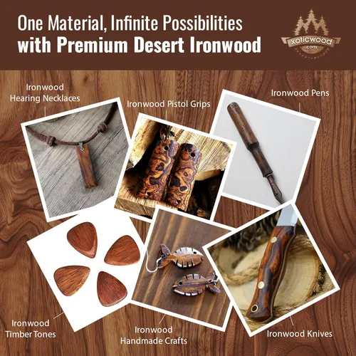 Miniatura 7 de IECAP LLC Desert Ironwood - Juego de 5 unidades para bolígrafos de madera dura exótica para hacer bolígrafos y suministros de torneado