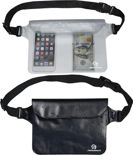 Miniatura 16 de Freegrace Juego de bolsas impermeables con correa para la cintura/funda para mantener tu teléfono y objetos de valor secos y seguros. Bolsas secas