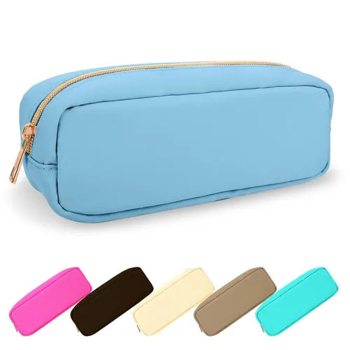 Miniatura 17 de Estuche pequeño para lápices y maquillaje para bolso, lindo estuche de lápices, bolsa de pinceles de maquillaje de nylon con cremallera, estuche