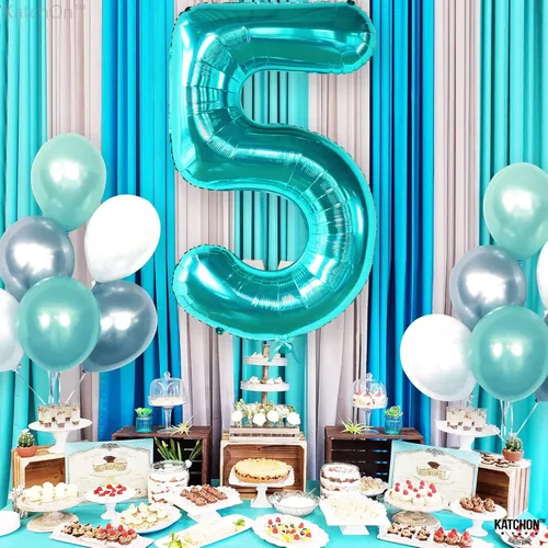 Miniatura 66 de KatchOn, Globo azul del número 1 para el primer cumpleaños, grande, 40 pulgadas, globo azul número 1 para primer cumpleaños, globo azul marino