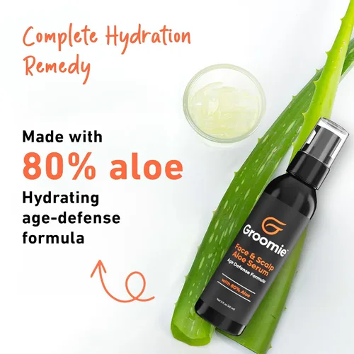 Miniatura 3 de Groomie Sérum de aloe vera facial y cuero cabelludo: fórmula hidratante, calmante e hidratante para el cuidado de la piel, ligero y de rápida