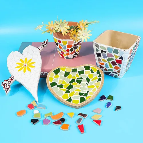Miniatura 7 de Azulejos de mosaico de cerámica de 7.05 oz para manualidades, azulejos de mosaico de porcelana de 0.2 x 0.8 pulgadas para decoración del hogar