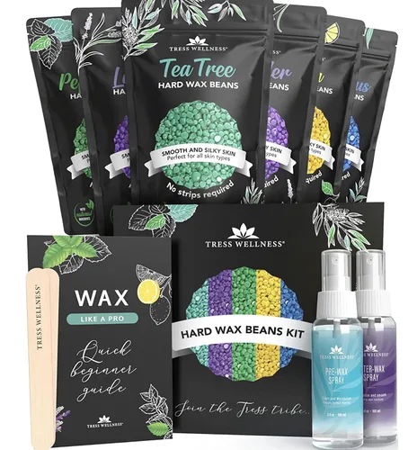 Miniatura 18 de Tress Wellness Cuentas de cera, seguras para la piel, probadas dermatológicamente, kit para bikini en casa, brasileño y cuerpo completo, lavanda