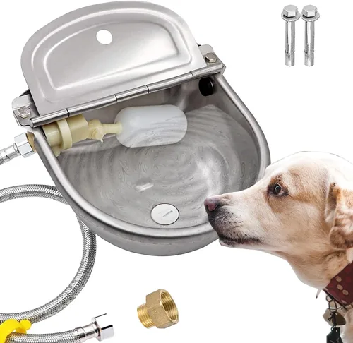 Miniatura 9 de Dispensador automático de cuencos de agua para perros, comedero de agua de acero inoxidable para aves de corral y ganado pequeño