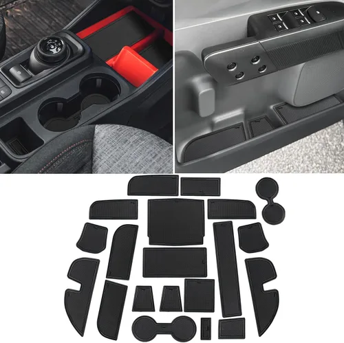 Auovo Inserto para Portavasos Compatible con Accesorios Ford Maverick 2022 2023 2024 2025 Forros para Portavasos de Consola Central Forros para Negro
