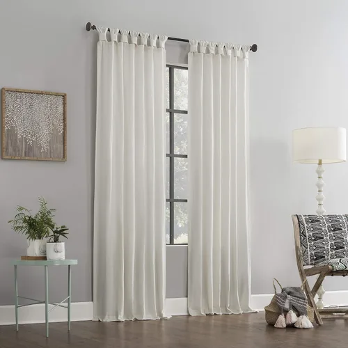 Miniatura 5 de Archaeo - 56538 Cortina de 100% Algodón Lavado con Pestaña Giratoria, Panel de 52 x 95 Pulgadas, Crema